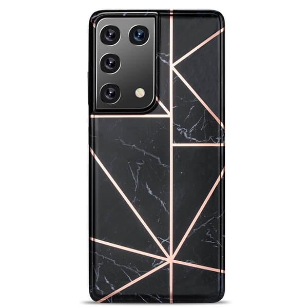 BOOM - Grid cover til Galaxy S21 Ultra - Sort Marmor Black