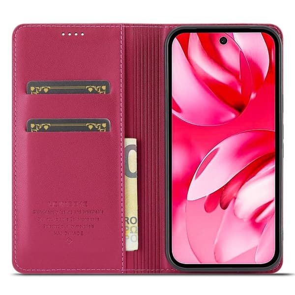 LC.IMEEKE L1 Series Google Pixel 9a Plånboksfodral Konstläder - Röd