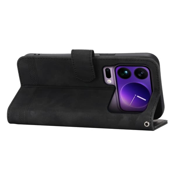 DIERFENG DF-03 Plånboksfodral för Xiaomi 17 Pro Max Konstläder - Svart