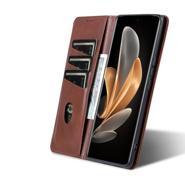 AZNS Xiaomi 14 Ultra Plånboksfodral Konstläder - Brun