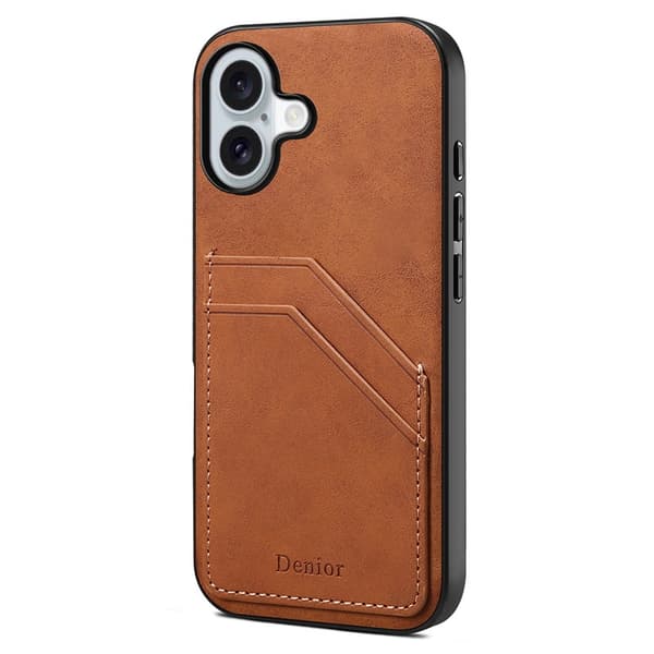 DENIOR Mobilskal till iPhone 17 PU Läder + TPU + PC - Brun