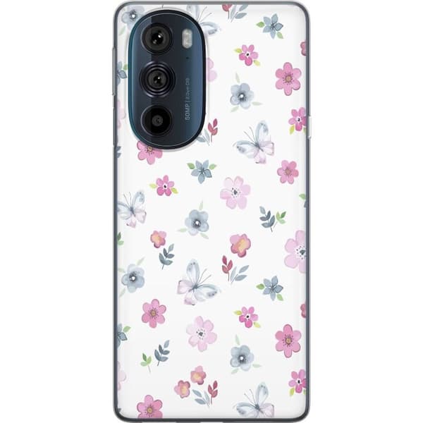 Mobilcover til Motorola Edge 30 Pro med Blomster og sommerfugle