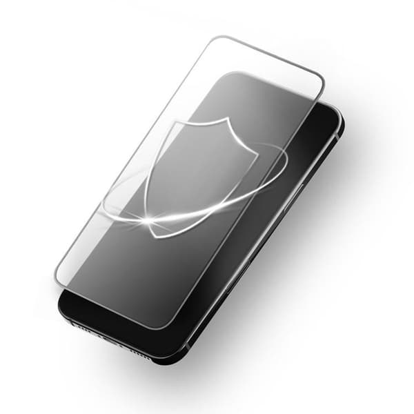 Forcell iPhone 14 Pro Max hærdet glas Skærmbeskytter Ultra Klar - Sort Transparent