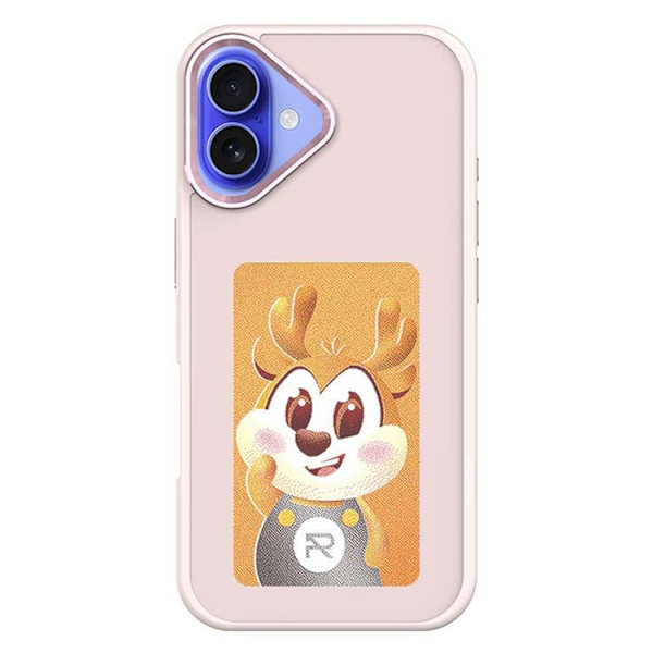Mobilskal till iPhone 16 E Ink 4-Color Display Customized - Rosa Rosa