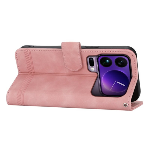 DIERFENG DF-03 Plånboksfodral för Xiaomi 17 Pro Max - Konstläder - Rosa