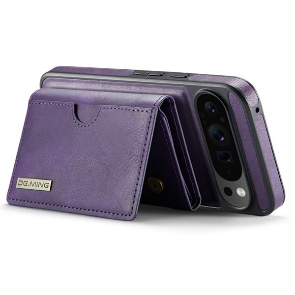 DG.MING M6 Series Konstläder Plånboksfodral för Google Pixel 9 Pro - Lila