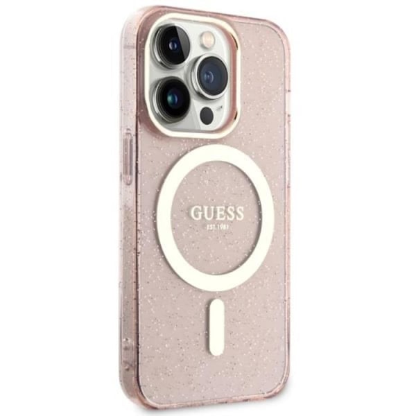 Guess iPhone 11/XR Mobilskal Magsafe Glitter Guld - Rosa