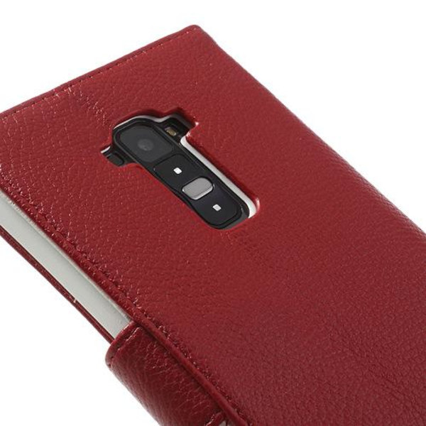 Kohokuvioitu lompakkokotelo LG G Flexille (punainen) Red