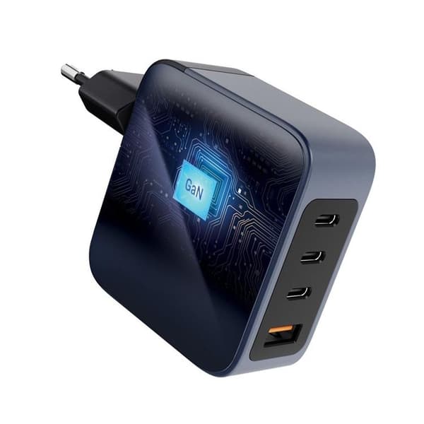 Forcell F-Energy GaN Vægoplader 100W 3xUSB-C 1xUSB-A - Grå Grå