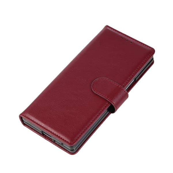Galaxy Z Fold 7 Plånboksfodral Med Handledsrem - Vinröd Vinröd