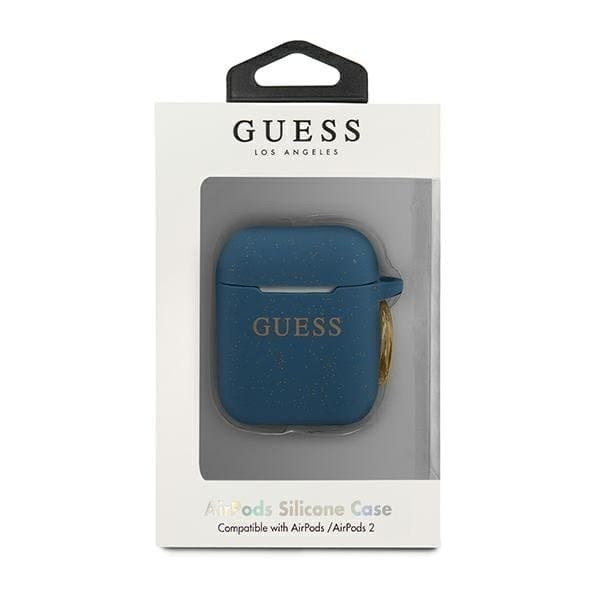 Guess Skal AirPods Silicone Glitter - Blå Blå
