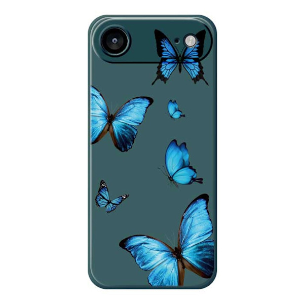 Mobilskal till iPhone Air Blue Butterflies Pattern TPU - Grön Grön