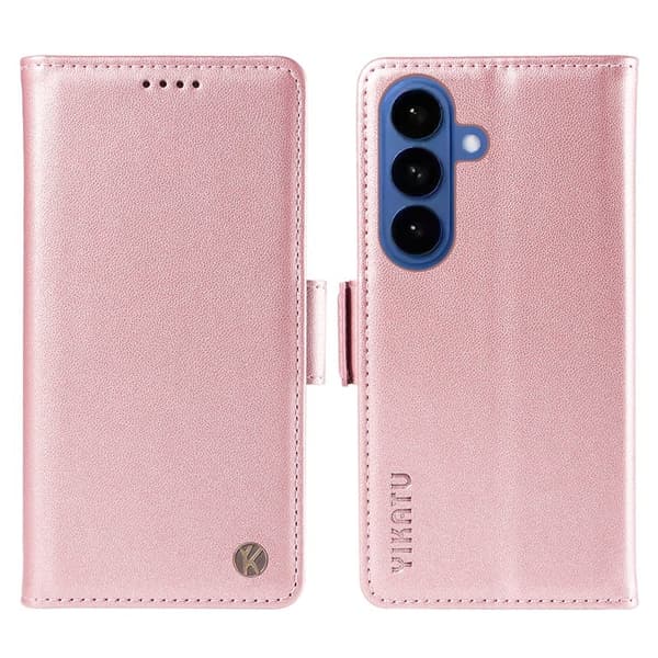YIKATU Samsung Galaxy S26 Plus Plånboksfodral Konstläder Ställfunktion Roséguld