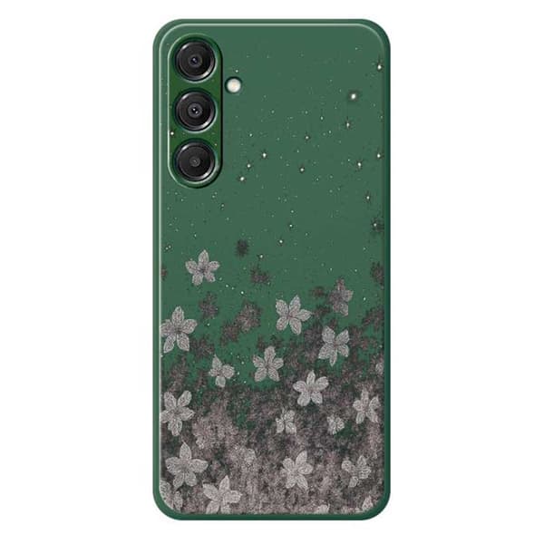 Mobilskal för Samsung Galaxy S26 TPU - Grön med blommönster