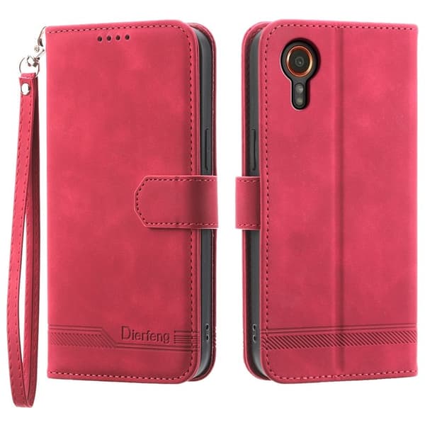 DIERFENG DF-03 Samsung Galaxy Xcover7 Plånboksfodral Konstläder - Röd