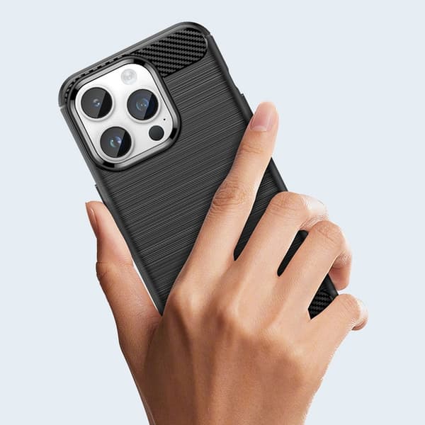 Mobilskal till iPhone 14 Pro Max Carbon Flexible -Svart Svart