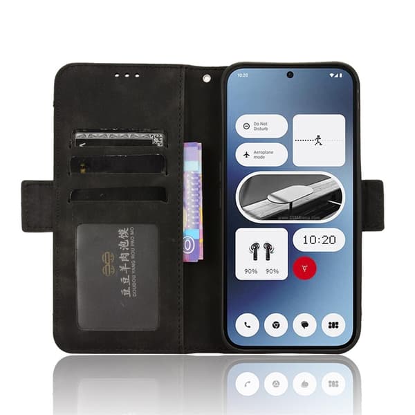 Nothing Phone (2a) Plus/2a Plånboksfodral Läder - Svart Svart