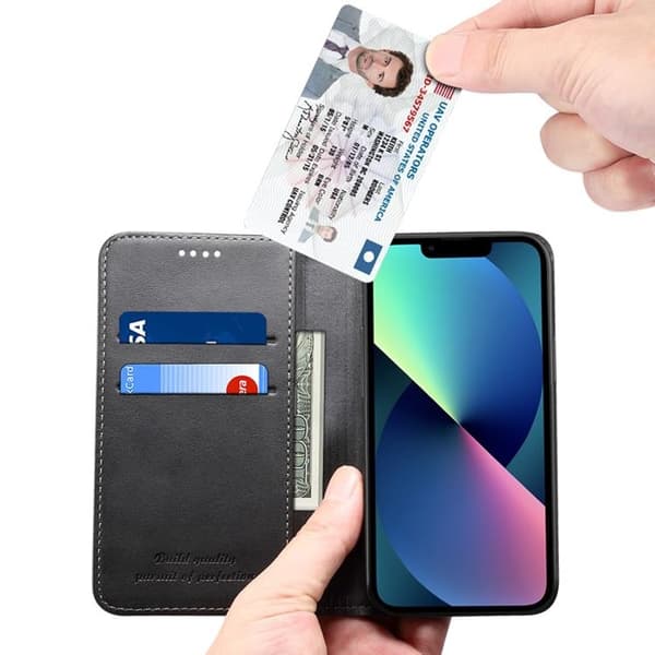 SUTENI iPhone 14 Plus Plånboksfodral Magnetic Kickstand - Svart Svart