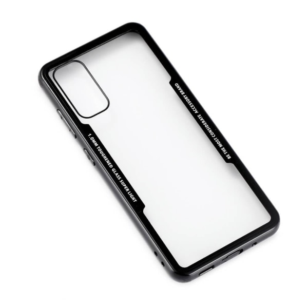 GEAR-matkapuhelinkotelo karkaistulla lasilla, musta Samsung S20 Black