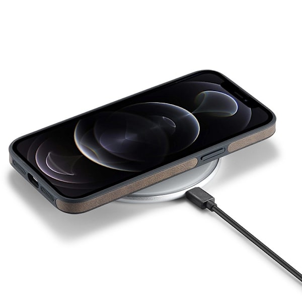 DG.MING Mobilskal till iPhone 12 Pro Max Logo View PU Läder - Brun