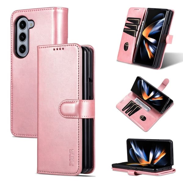 AZNS Samsung Galaxy Z Fold6 Plånboksfodral Konstläder - Roséguld
