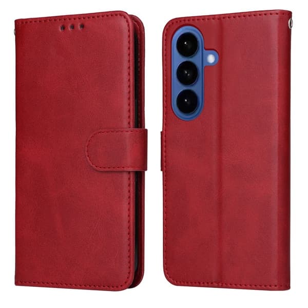 Samsung Galaxy S26 / S26 Pro Plånboksfodral Konstläder Folio Flip - Röd