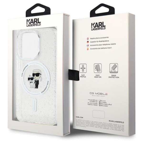 KARL LAGERFELD iPhone 15 Pro Mobilcover Magsafe Glitter