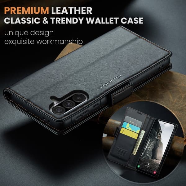 CASEME Plånboksfodral Konstläder för Samsung Galaxy A36 5G - Svart