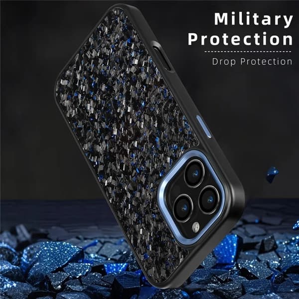 Mobilskal till iPhone 16 Pro Max Magsafe Aramid Fiber Forged - Blå Blå