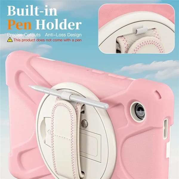 Mobilskal till Galaxy Tab A11 Kickstand Silikon Axelrem Rosa