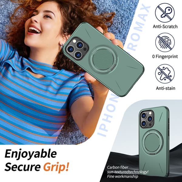 Mobilskal till iPhone 14 Pro MagSafe Rotating Kickstand TPU + PC Grön
