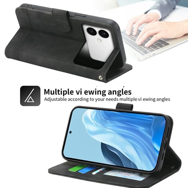 DIERFENG Samsung Galaxy S26 Edge Plånboksfodral Konstläder - Svart