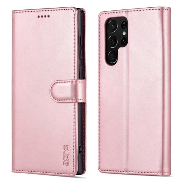 AZNS Samsung Galaxy S24 Ultra Plånboksfodral Konstläder - Roséguld
