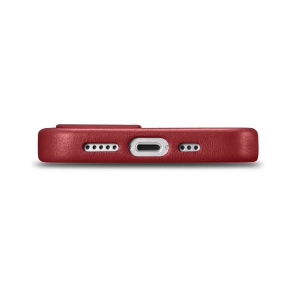 iCarer iPhone 14 Plus Skal Äkta Läder MagSafe Compatible - Röd