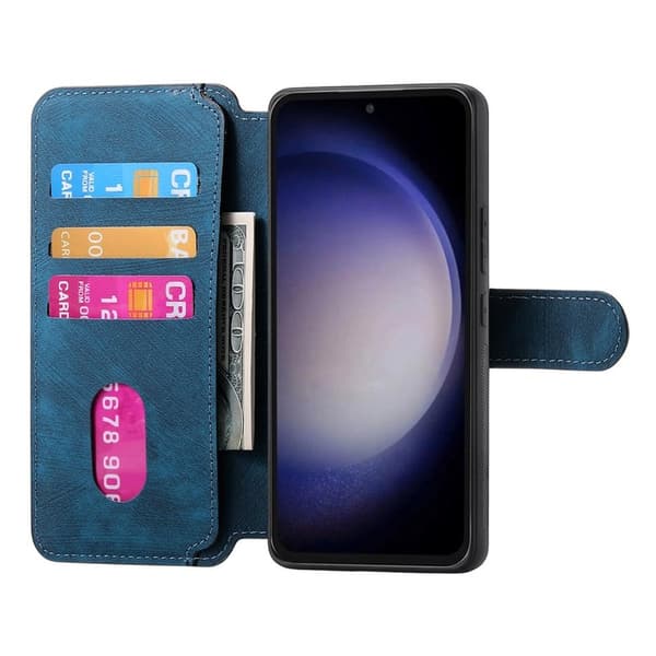 CASENEO Samsung Galaxy S23 FE Plånboksfodral Konstläder - Blå