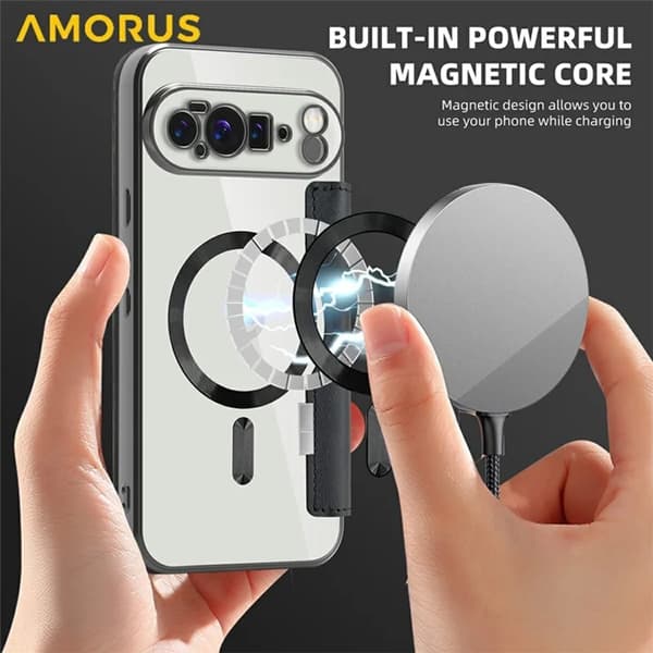 AMORUS Google Pixel 10 Pro XL Plånboksfodral Magsafe RFID-Skydd - Svart Svart