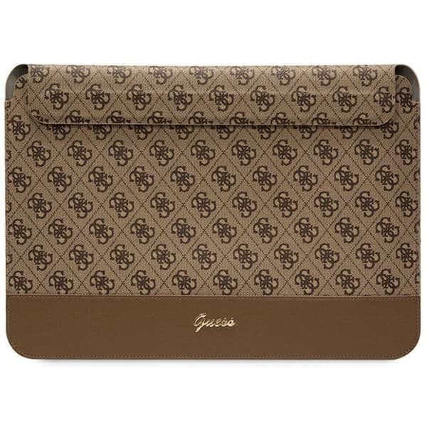 Guess Computer Sleeve 14\" 4G Stripe Metal Logo - Brun Brun