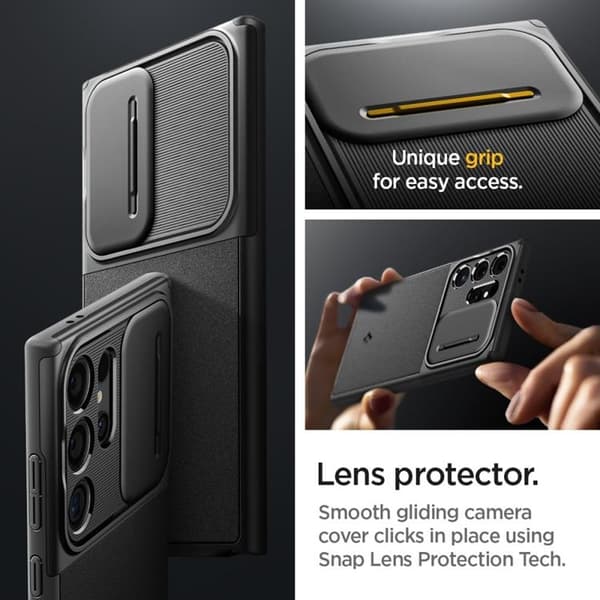 Spigen Galaxy S24 Ultra -puhelinkotelo Optik Armor - Musta Svart
