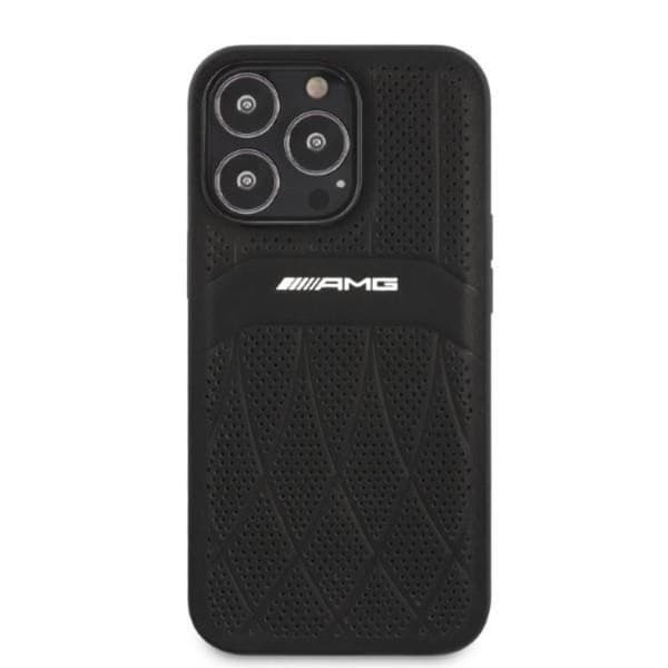 AMG Mobilskal till iPhone 13 Pro Max Läder Curved Lines - Svart Svart