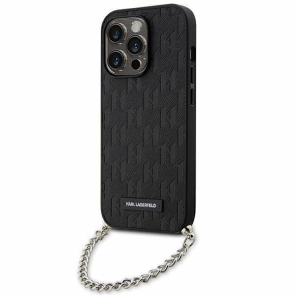 KARL LAGERFELD iPhone 14 Pro Max Mobilskal Monogram Chain Svart