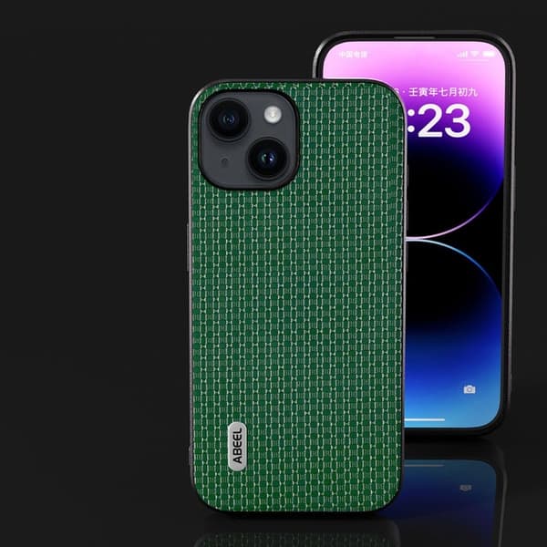 ABEEL Mobilskal till iPhone 13 Slim Äkta Läder Grön