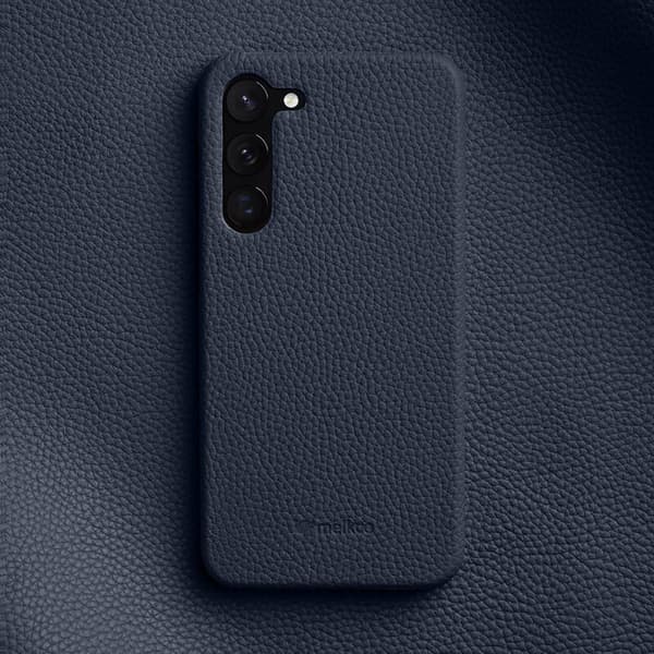 MELKCO Mobilskal till Samsung Galaxy S22 Plus, äkta läder, Blå