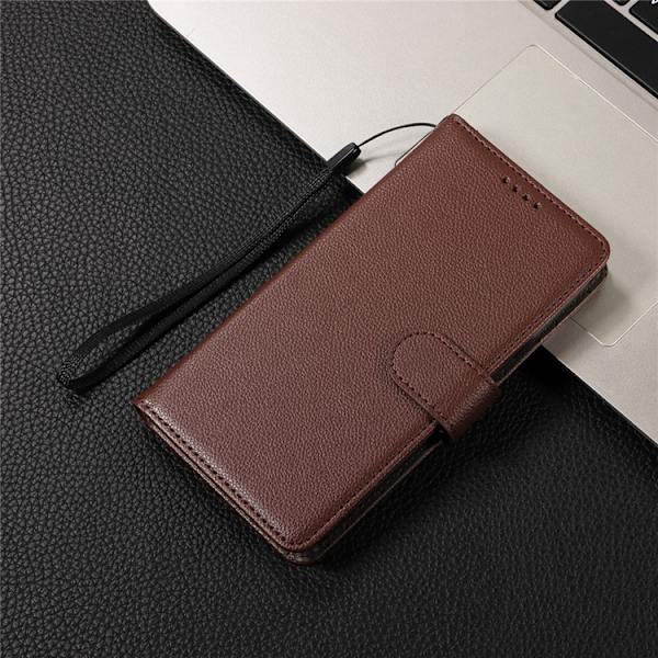 iPhone 17 Pro Max Plånboksfodral RFID Blocking med Handledsrem Brun