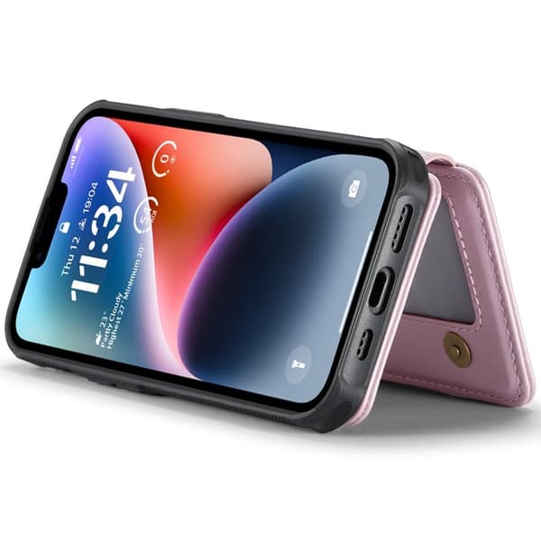 JEEHOOD J05 Mobilskal till iPhone 14 Plus Läder MobilRosa
