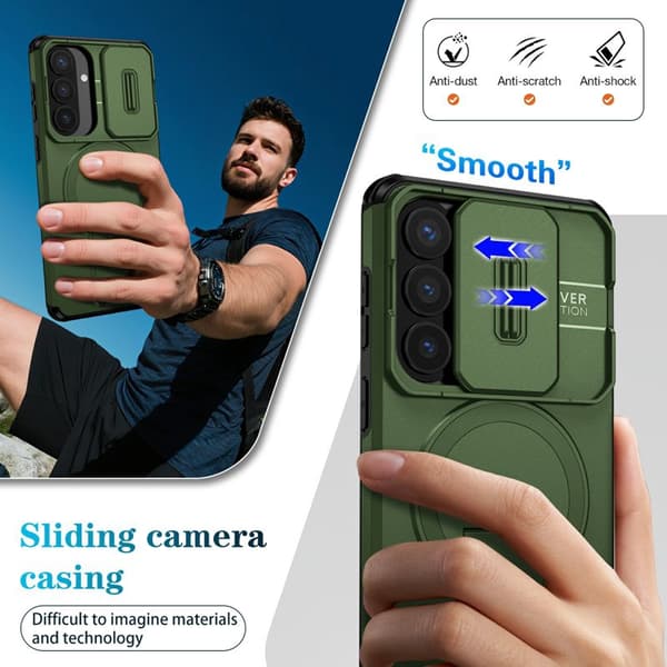 Mobilskal för Samsung Galaxy S26 Plus Magnetiskt Kickstand - Grön