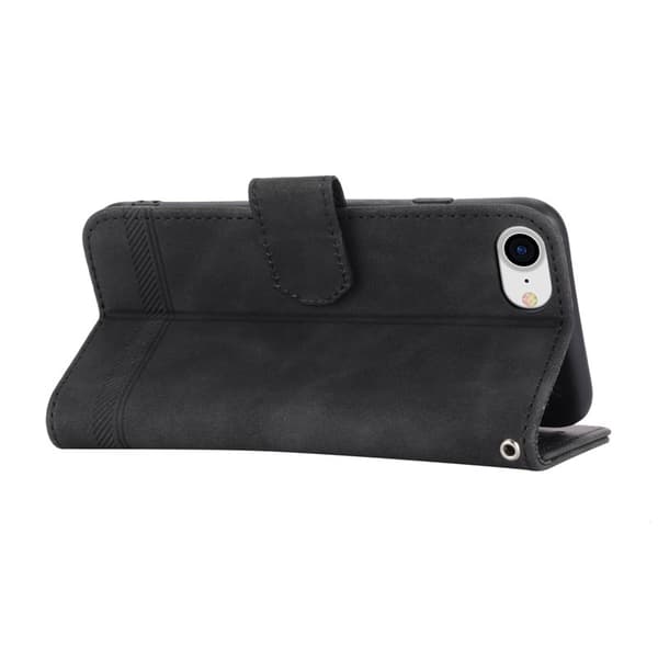 DIERFENG DF-03 Plånboksfodral för iPhone 7/8/SE (2020/2022) - Konstläder - Svart