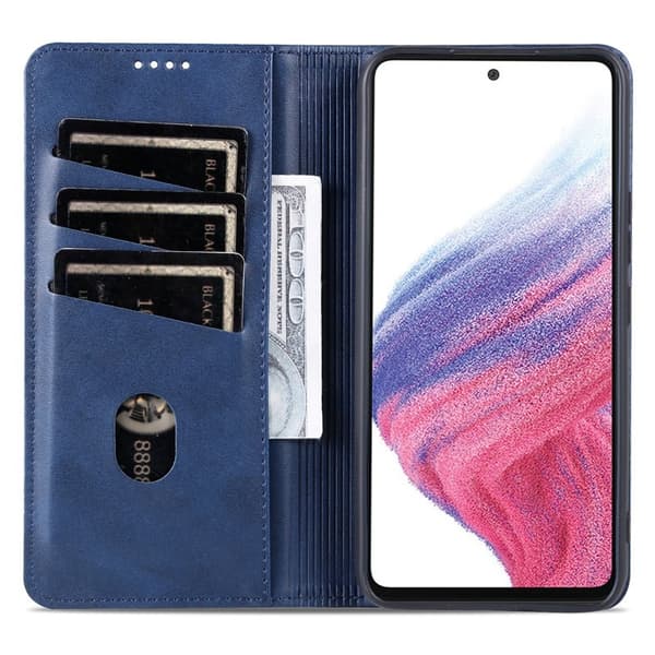 AZNS Samsung Galaxy S23 FE Plånboksfodral Flip Konstläder - Blå