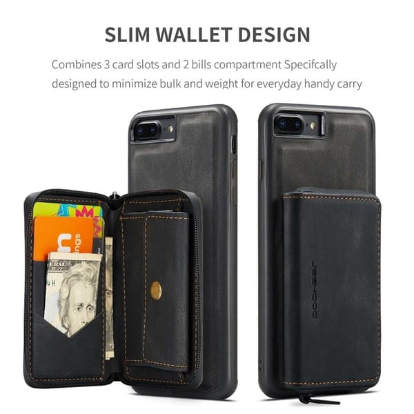 JEEHOOD Mobilskal till iPhone 7 Plus/8 Plus 2-i-1 Svart