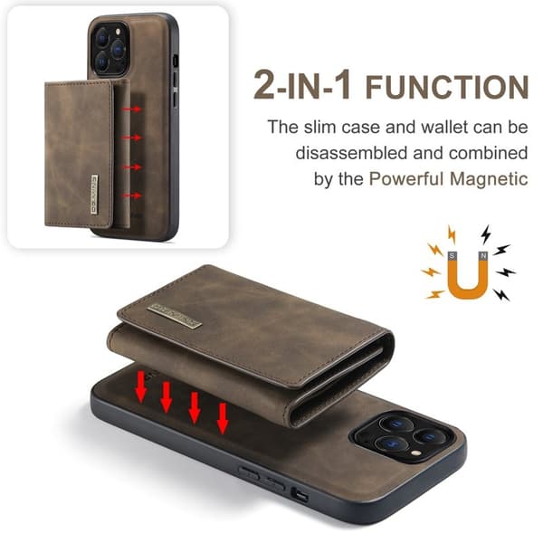 DG.MING M1 Series Mobilskal till iPhone 16 Pro Max Kickstand Brun