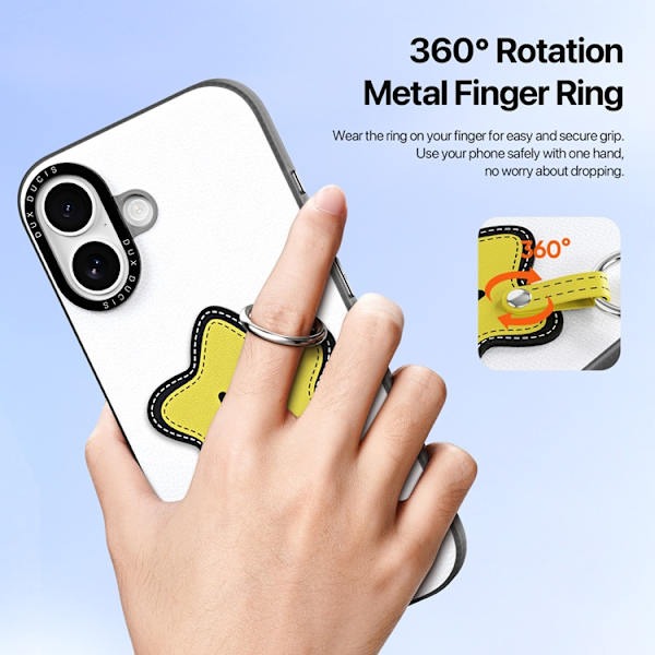 DUX DUCIS Mobilskal till iPhone 17 med Fingerring/Rem Luvy Series Vit